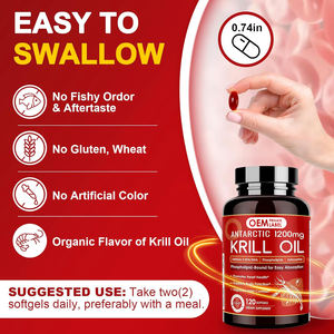 OEM クリルオイルソフトジェルカプセル（オメガ3 EPA DHA、アスタキサンチン、リン脂質コリン配合）は、心臓、脳、関節の健康をサポートします。 - Product Image 6