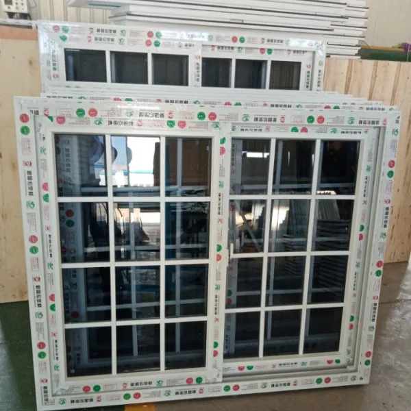 UPVC/PVC windows Thailand hurricane impact sliding window with tinted reflective glass and grill