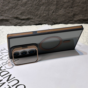 Bumper Clear Camera stand Magnetic Phone case for Samsung S26 ultra S25 S24 S23 <b>Series</b> Lens holder Frosted Shockproof Back Cover - Product Image 6