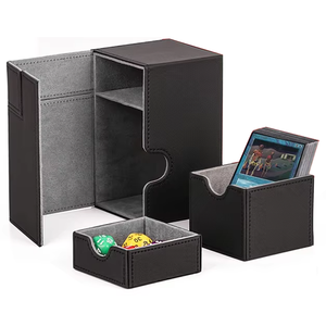 Caja de Cartas Personalizada al por Mayor con Diseño de 2 Cajones y Bandeja para Dados, Estuche para Cartas Coleccionables con Soporte Magnético para Magic/Yugioh/TCG - Product Image 3