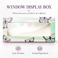Boîte en papier personnalisée pour cils, avec fenêtre transparente, emballage coloré pour faux cils, pour cosmétiques, vente en gros