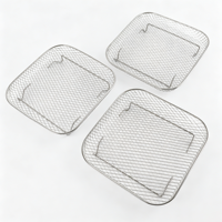 Accessoires pour friteuse à air en acier inoxydable 304, panier de friture empilable rond/carré à 3 niveaux