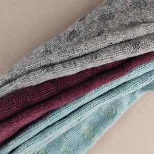Chaussettes montantes pour <span class=keywords><strong>femme</strong></span> en laine mérinos, extra épaisses, matelassées, à pois, froncées, couleur unie, pour leggings, personnalisables - Product Image 3