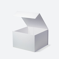 Boîte cadeau magnétique carrée A5 en carton blanc profond avec ruban, emballage de luxe pour vêtements pour hommes, emballage personnalisé pour cadeaux