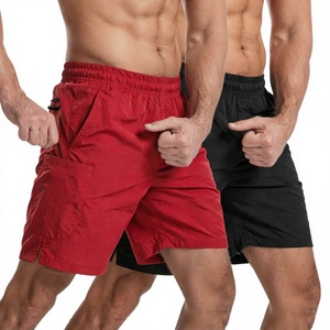 Shorts de bain pour hommes à séchage rapide et respirants, taille mi-haute, en tissu tissé, avec poches, imprimés personnalisés - Product Image 3
