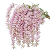 Fleurs artificielles de glycine en tissu faites à la main - Décoration d'Halloween, fleurs de mariage artificielles réalistes en glycine