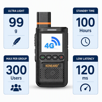 KENEARD KE-912 Talkie-walkie PoC 4G LTE Ultra Léger 99g 2000mAh 100H en veille Radio Push-to-Talk pour Restaurant, Commerce de Détail, Événements