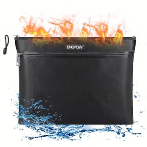 CUSTOM Hot Selling Fireproof Waterproof File Document Bag Two <b>Pockets</b> Two Zippers Safe Money Coin Storage for Women Men - Product Image 1
