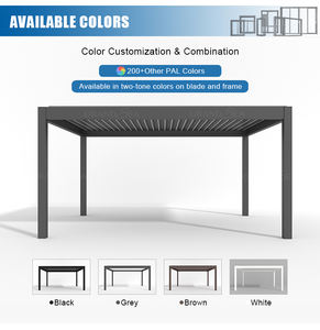 Pérgola de Aluminio para Exteriores, Toldo para <span class=keywords><strong>Patio</strong></span>, Gazebo Eléctrico para Jardín, Terraza, Impermeable, Bioclimática, con Techo Motorizado Automático - Product Image 5