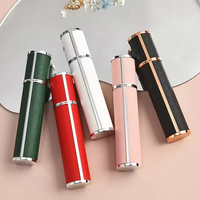 Atomiseur de parfum rechargeable en cuir de 10 ml, flacon pulvérisateur rond, flacon de parfum portable en verre pour voyage