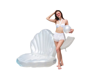 Cama Flotante Inflable de PVC de Fábrica Josen, Diseño de Concha de Perla Blanca, para Uso Escolar, Capacidad de 100-500 kg, para Exteriores - Product Image 1