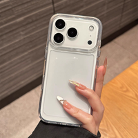 Coque de téléphone antichoc transparente en acrylique pour iPhone 17 Air 16E 15 13 14 12 11 Pro Max Plus X XR – Housse rigide transparente avec pare-chocs
