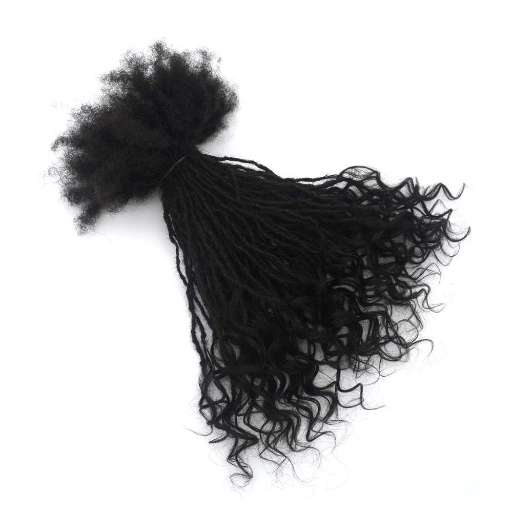 Vast Hair KAMA Handmade Interlocking Sisterlock Curly Tips 100% Remy INDIAN Human Hair Permanent Micro Locs Extensions Soft Dreadlocks thumbnail 3