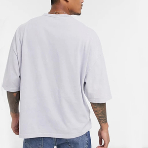 เสื้อยืดผ้าฝ้ายสำหรับผู้ชายเสื้อยืดโอเวอร์ไซซ์ธรรมดาสไตล์สตรีทแวร์หรูหราพิมพ์ลาย220gsm ว่างเปล่า - Product Image 5