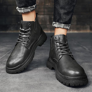 Botas de vestir formales de caña alta con cordones y cremallera, de cuero negro suave y duradero, estilo plataforma 2026 - Product Image 3