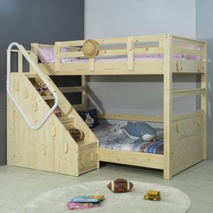 Litera de madera para niños Montessori con escaleras y cajones móviles, dormitorio preescolar, cama para dormir, juego de muebles para jardín de infantes - Product Image 2