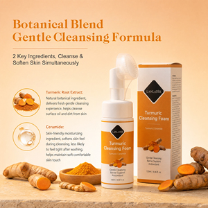 <span class=keywords><strong>Limpiador</strong></span> Facial de Extracto de Raíz de Cúrcuma de Marca Privada con Glutatión para Hidratación Profunda, Bloqueo de Humedad, Blanqueamiento e Iluminación - Product Image 4