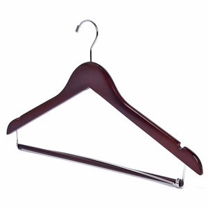 Qualité Manteau En Bois De Luxe Hôtel <span class=keywords><strong>Cintre</strong></span> <span class=keywords><strong>Costume</strong></span> À Vendre avec Verrouillage Barre De Pantalon - Product Image 2