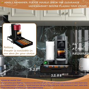 <span class=keywords><strong>Tiroir</strong></span> à capsules de café en verre noir trempé compatible avec le support <span class=keywords><strong>Nespresso</strong></span> <span class=keywords><strong>Vertuo</strong></span> pour 50 capsules grandes et 75 capsules petites - Product Image 5