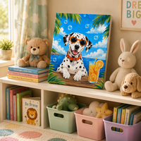 Peinture à l'huile décorative DIY, peinture par numéros, design moderne de chien adorable, kit cadeau sur toile encadrée pour adulte