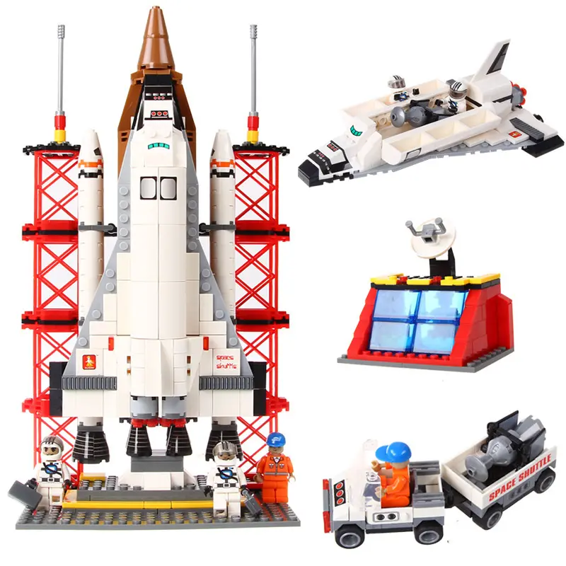 Оптовая продажа дети космический корабль строительные блоки набор Город пространство космический корабль игрушки с Launch Control Center и мини Астронавт (560 шт.)