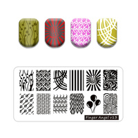 Jinyi Nouveau Design 6x12cm Inoxydable Nail Art Estampage Plaques Diy Image Nail Art Modèles Outil