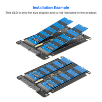 Dual M.2 untuk 3.0 6Gbps 2 Port NGFF B Key SSD Adapter dengan Casing Plastik untuk Laptop