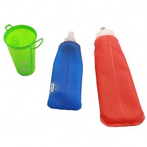 Gobelet d'eau souple en TPU personnalisable avec logo, pliable et réutilisable, pour le camping et la course à pied, 200 ml, 250 ml et 500 ml, combinaison de bouteilles d'eau souples en TPU - Product Image 4