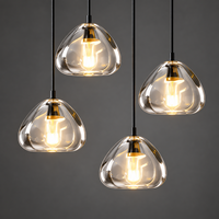 Lustre suspendu élégant en verre pour hall d'hôtel, villa, plafond haut – Prix usine de gros