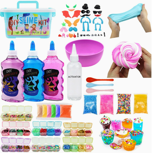 ชุดทำสไลม์ DIY พร้อมกาว 16 สี น้ำยาเร่งปฏิกิริยา ลูกปัด กลิตเตอร์ และอุปกรณ์สำหรับเด็กอายุ 8-13 ปี ชุดทำสไลม์สำหรับเด็กผู้ชายและเด็กผู้หญิง - Product Image 1