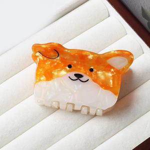 7.5cm dessin animé mignon <span class=keywords><strong>Corgi</strong></span> Haarklammer mode doux moyen acétate requin cheveux griffe tempérament personnalité cheveux accessoires - Product Image 4