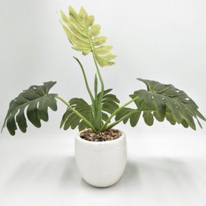 Pot en céramique blanche simple pour plantes artificielles, ornements de jardin, design personnalisé de haute qualité - Product Image 1