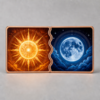 Barre de lingot de cuivre décorative imprimée UV Soleil et Lune, deux pièces, 5 oz, puzzle métallique emboîtable, souvenir de collection, cadeau