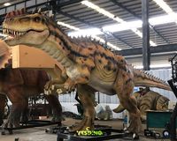 Modèle de dinosaure Monolophosaurus animatronique grandeur nature, hyper réaliste, en métal et silicone, pour utilisation en intérieur/extérieur, jardin, centre commercial
