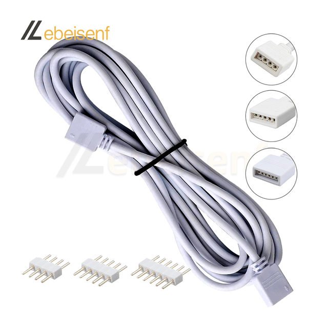 LED Light Extension Cable Welding-free Light Strip Connecting wire 1M 2.5M 5M 7.5M 10M 4-Pin 5-Pin 6-Pin for RGB RGBW RGBCW Lamp