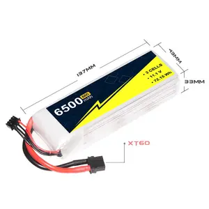 Lipo Lithium Ion Polymer Hard Case 11.1V 3s 6500mah 60C /120c Car Toys Rc Toys Balance Charger Rc Battery Power Tools LY