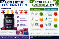 Gummies de créatine végétaliennes pour adultes, supplément nutritionnel sportif à la pectine OEM pour l'énergie et le soutien immunitaire