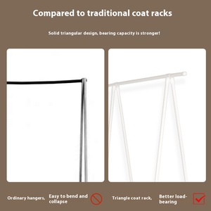 Étagère en métal <span class=keywords><strong>Porte</strong></span>-vêtements pliable Petit <span class=keywords><strong>Porte</strong></span>-vêtements <span class=keywords><strong>Porte</strong></span>-manteau debout amovible Séchage du linge suspendu Économisez de l'espace <span class=keywords><strong>sur</strong></span> roues - Product Image 2