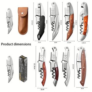 Customizable Logo Wedding Parties Casual Gatherings KitchenPortable Multifunction Wine Beer Bottle Gift Opener Wood Corkscrew - Product Image 1