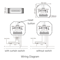 Module d'interrupteur intelligent pour rideaux motorisés ZigBee RF433, compatible avec l'application Smart Life/Tuya, pour moteurs de stores et volets roulants électriques