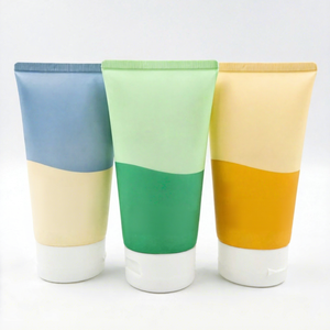 Manufacturer Cute Custom 180ml <b>Plastic</b> Squeeze Round <b>Tube</b> Facial Cleanser Cream <b>Tubes</b> Set with Flip Cover for Cosmetic Packaging - Product Image 6