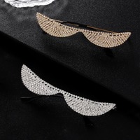 Montures de lunettes pour femmes de style punk européen et américain, ornées de strass et de diamants métalliques, pour le visage, petites montures de lunettes