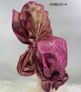 Turban nigérian Aso Oke, designs de mariage 2025, Gele perlé automatique pour femmes et dames africaines élégantes, tenue de soirée - Product Image 5