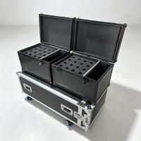 Flight case professionnel en aluminium pour scène, avec intérieur en mousse personnalisé, pour microphones et pieds de micro