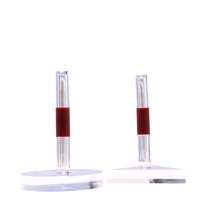 Tube de brillant à lèvres transparent double embout vide en gros, contenant cosmétique pour gloss, blush liquide, emballage beauté