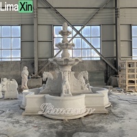 Personnalisé marbre fontaine prêt pour l'expédition fontaine de jardin en marbre de marbre d'intérieur fontaine de cheval