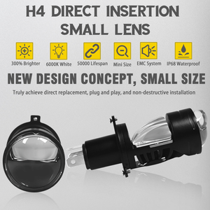 Kit de Lentes de Proyector Bi Xenón Universal H4 Mini Faro de Proyector LED H4 Lente de Proyector LED Bombilla H11 Blanca 12V para Automóvil - Product Image 5
