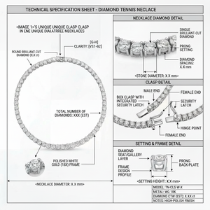 Collier ras-de-cou en moissanite plaqué argent or blanc 18 carats, 0,5 carat, couleur G-H, clarté VS1-VS2, polissage haute brillance - Product Image 3