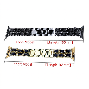 Correa de reloj de cuero y metal Upro para iWatch de 45 mm, 44 mm, 42 mm, estilo vaquero de lujo para mujer, correa de repuesto para Apple Watch - Product Image 6