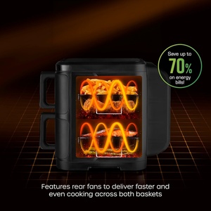 Two Pots 10 Functions Square Modern Digital Control Oil-Free Stainless Steel Air Fryer for Home Use - Product Image 3